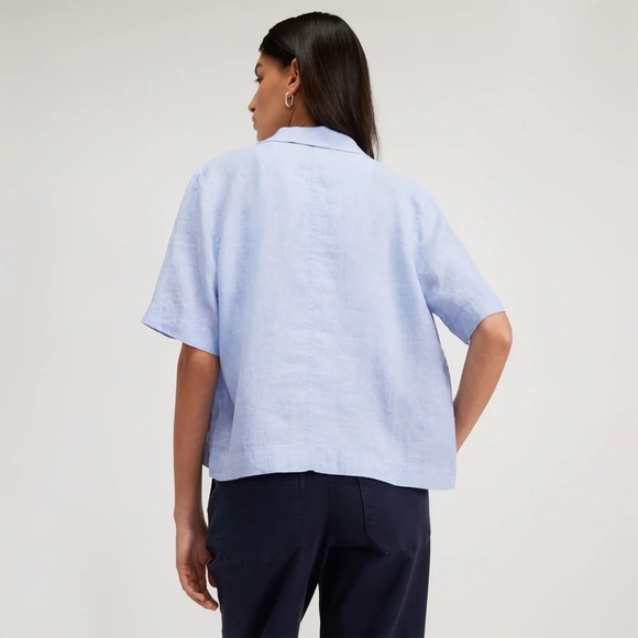 Everlane The Linen Workwear Shirt size small blue - Picture 2 of 7